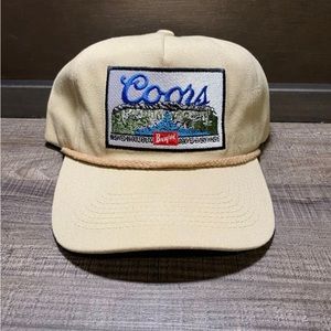 Coors Banquet River Flow Patch on Beige Rope Snapback Hat
